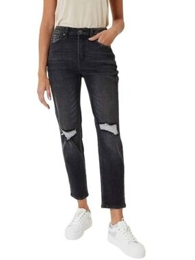 KanCan High-Rise Distressed Mom Jean Black KC7133BK SIZE 3/25